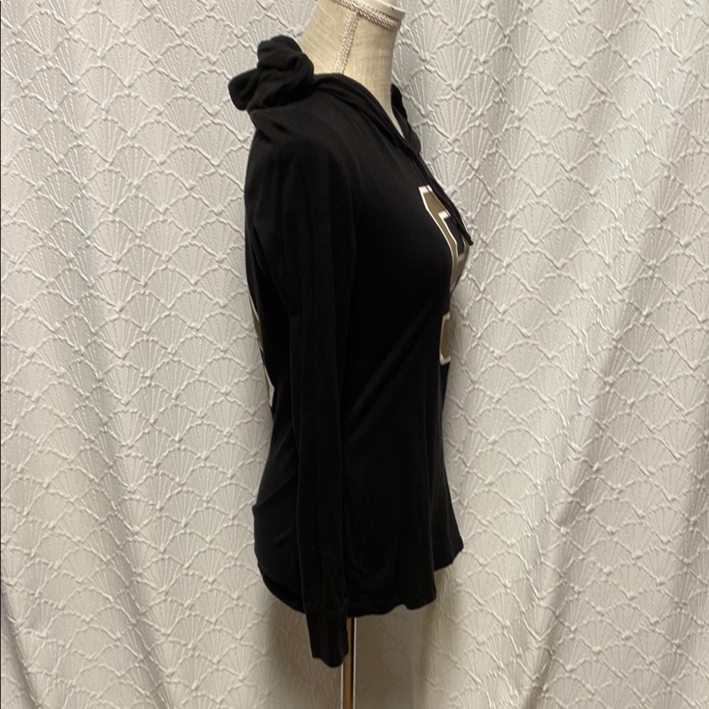 Kavio‎ size XL New Orleans Saints Drew Brees Black Hooded Top with Gold Number 9 - Picture 6 of 8